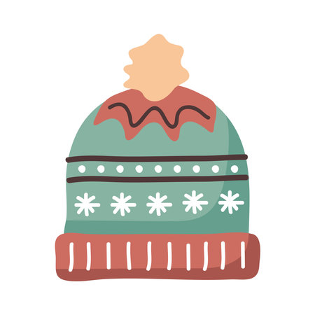 Winter hat design of Cloth season cold textile and fashion theme Vector illustrationのイラスト素材