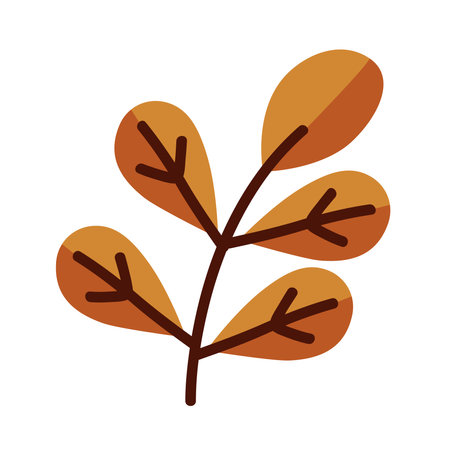 leaf with five oval leaves line and fill style icon design of Plant natural floral theme Vector illustrationのイラスト素材