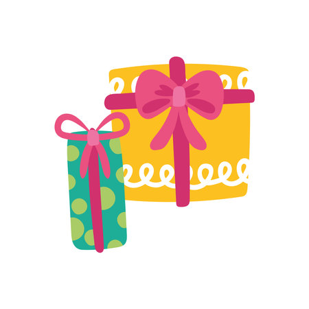 cute gift boxes isolated icon vector illustration designのイラスト素材