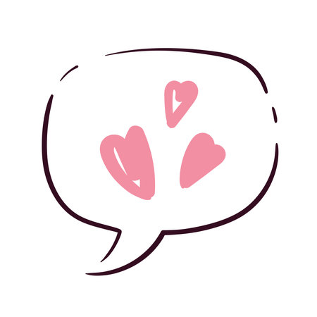 speech bubble with hearts love vector illustration designのイラスト素材