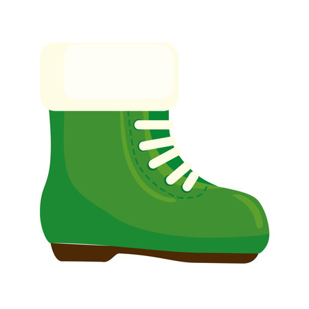leprechaun green boot shoe icon vector illustration designのイラスト素材