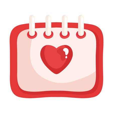 heart love romantic in calendar reminder vector illustration designのイラスト素材