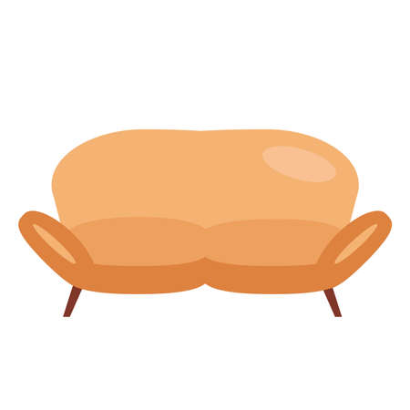 yellow sofa livingroom forniture icon vector illustration designのイラスト素材