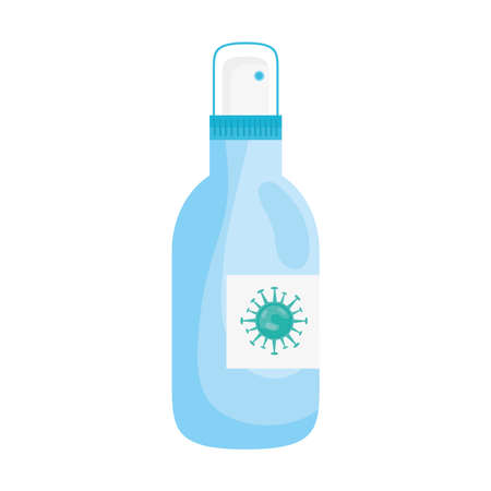 spray bottle with covid19 particle vector illustration designのイラスト素材