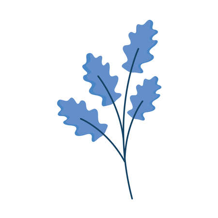 branch with blue leafs spring season foliage vector illustration designのイラスト素材