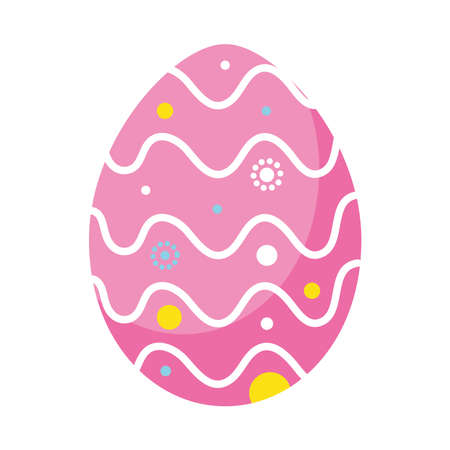 happy easter pink egg paint with waves vector illustration designのイラスト素材