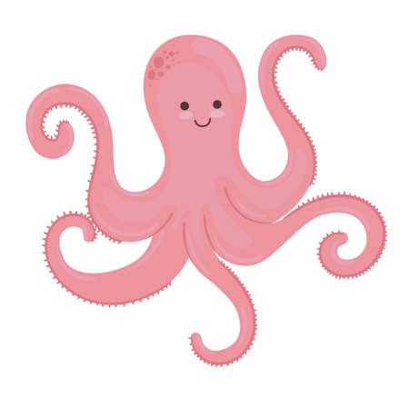 octopus wild animal sealife icon vector illustration designのイラスト素材