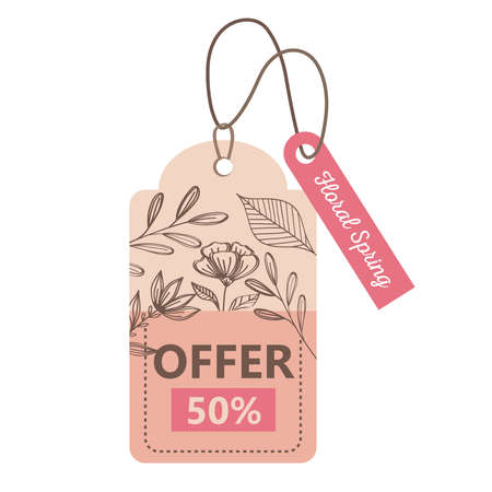 sale spring season deals tags hanging icons vector illustration designのイラスト素材