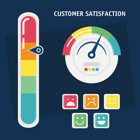 bundle of three customer satisfaction set icons vector illustration designのイラスト素材