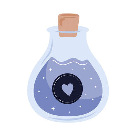 potion spell flask with heart esoteric icon vector illustration designのイラスト素材