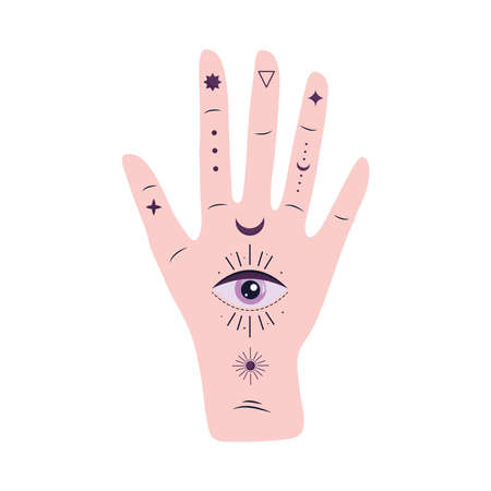 hand human with eye esoteric icon vector illustration designのイラスト素材