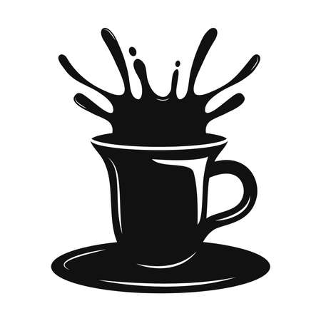 black coffee cup silhouette icon vector illustration designのイラスト素材