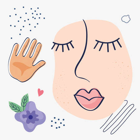 bundle of three doodle and abstract set icons vector illustration designのイラスト素材