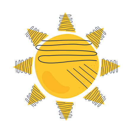 sun summer doodle style icon vector illustration designのイラスト素材