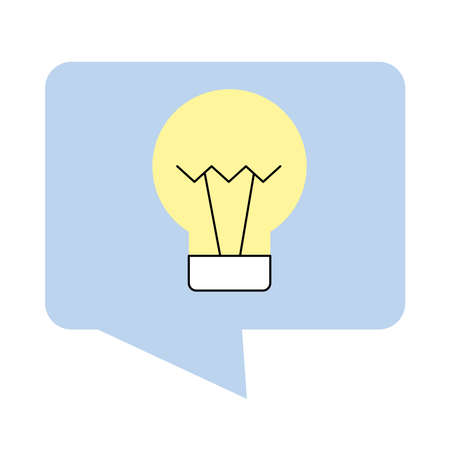speech bubble with bulb lightのイラスト素材