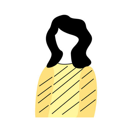 young girl with yellow shirtのイラスト素材