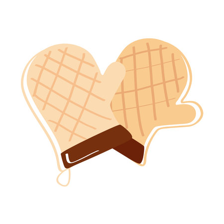 kitchen gloves tool isolated iconのイラスト素材