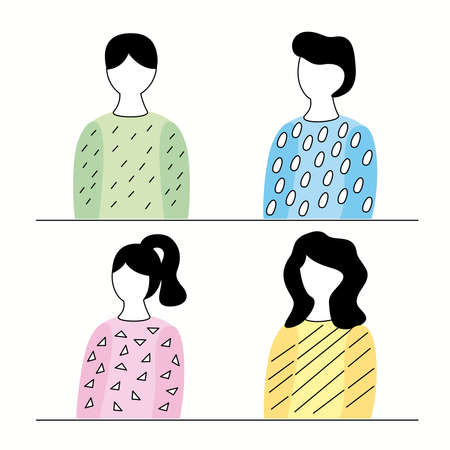 group of young people characterのイラスト素材