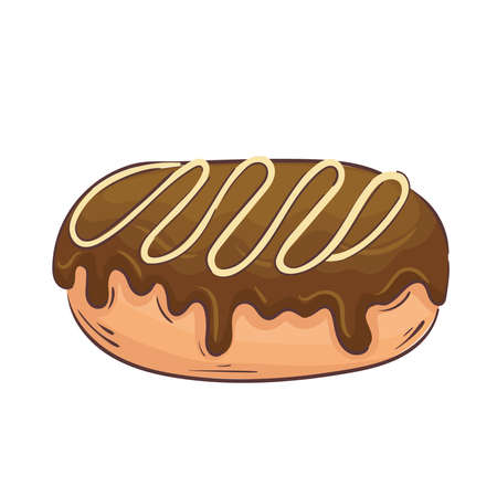 sweet chocolate donut isolated icon vector illustration designのイラスト素材
