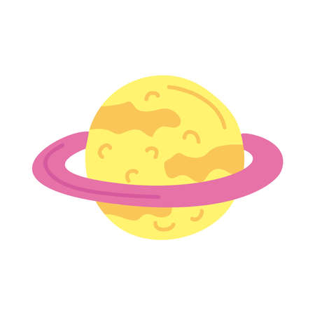 cute saturn planet space iconのイラスト素材