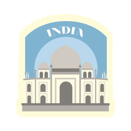 taj mahal mosque sticker travelのイラスト素材
