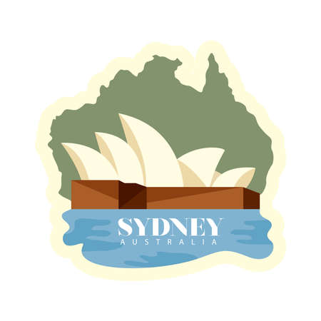 Sydney Opera House sticker iconのイラスト素材
