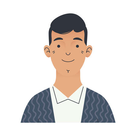 young man avatar character iconのイラスト素材