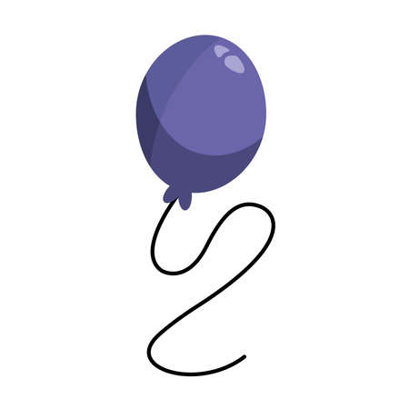 purple balloon helium floating iconのイラスト素材