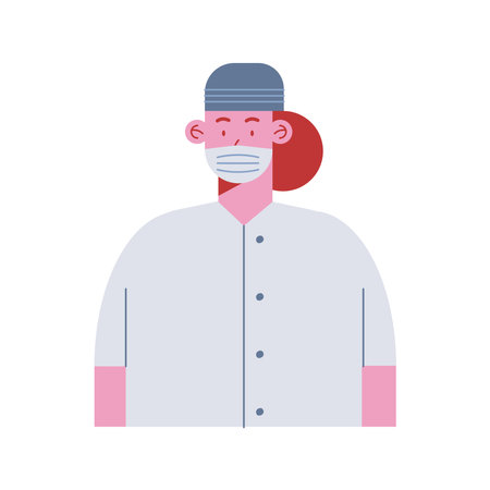 female doctor wearing medical maskのイラスト素材