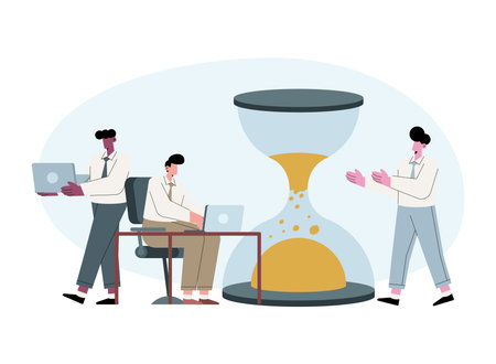 elegant businessmen workers avatars charactersのイラスト素材