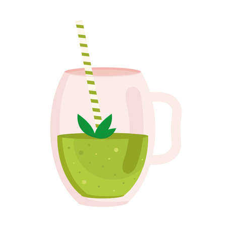 fresh smoothie green healthy drinkのイラスト素材