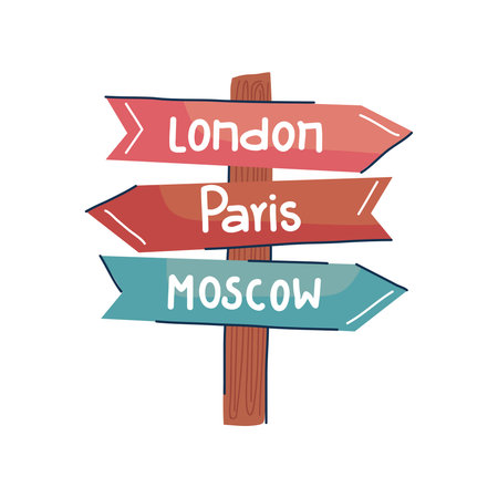 travel wooden arrows with countries