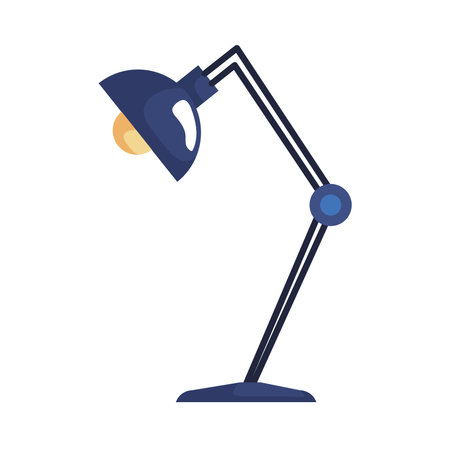lamp desk office forniture iconのイラスト素材