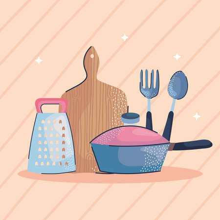 kitchenware utensils tools set iconsのイラスト素材