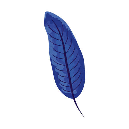 blue tropical leaf plant iconのイラスト素材