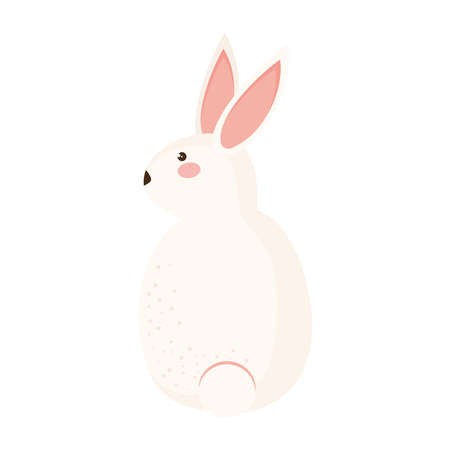 cute rabbit back pose characterのイラスト素材