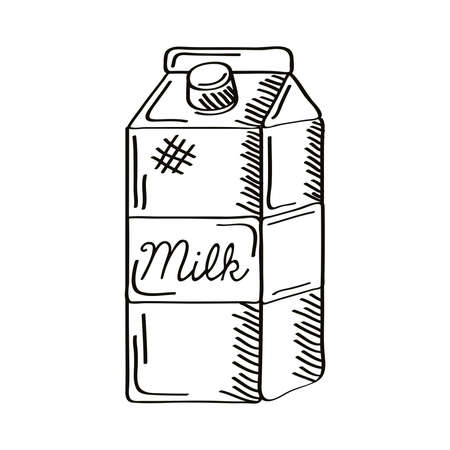 box milk product drawn iconのイラスト素材