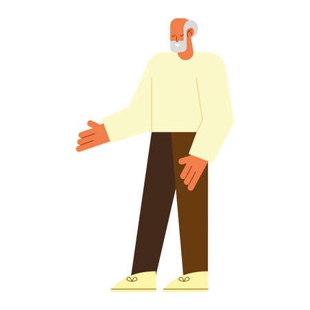 old man standing avatar characterのイラスト素材