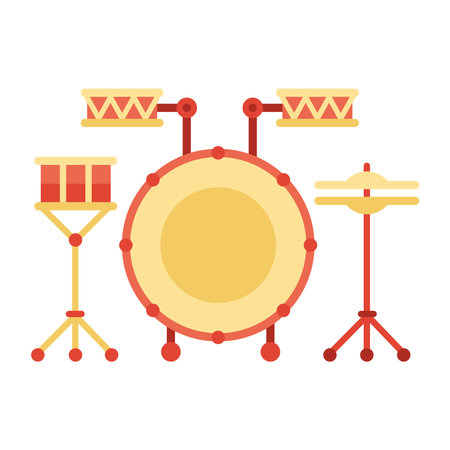 drums battery musical instrument iconのイラスト素材