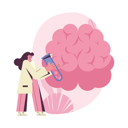 neurologist female doctor with brain