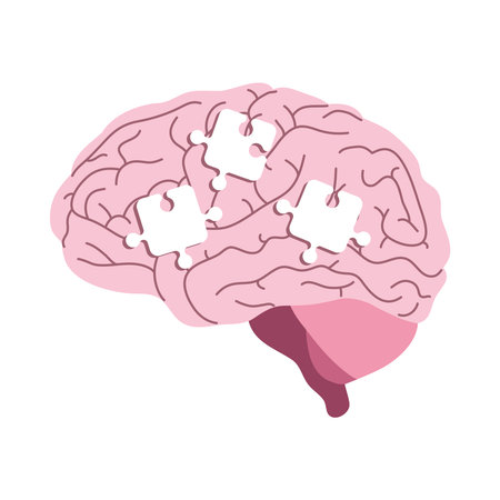 brain with puzzle game pieces