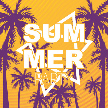 summer palms label poster icon