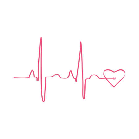 heart cardio line pulse iconのイラスト素材