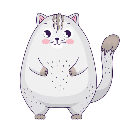 cute cat animal character iconのイラスト素材