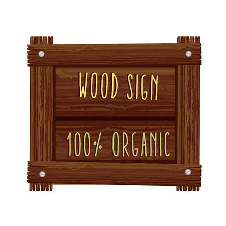 wood signal lettering 100 percent organicのイラスト素材