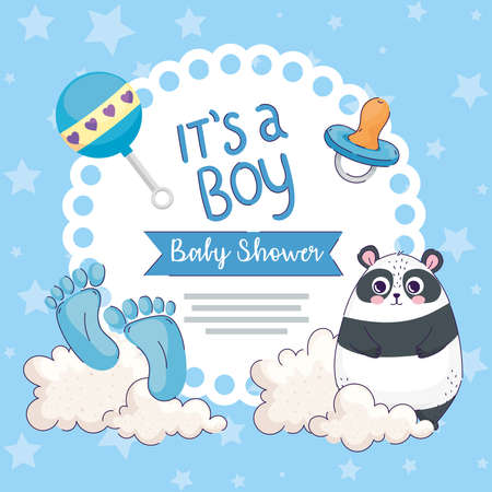 boy baby card design iconsのイラスト素材