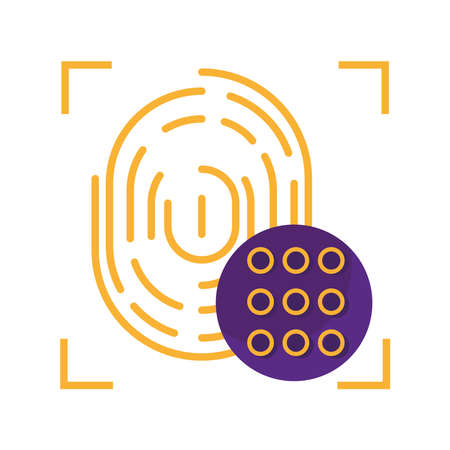fingerprint biometric verification technology iconのイラスト素材