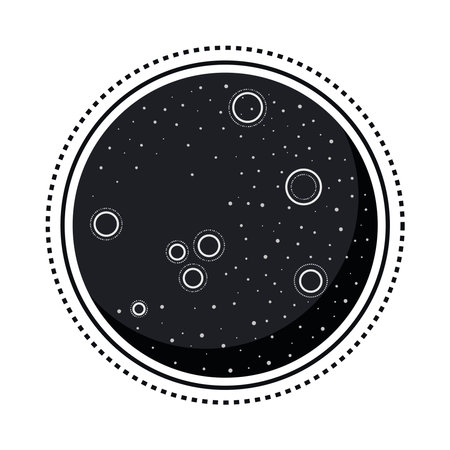 full moon phase monochrome iconのイラスト素材