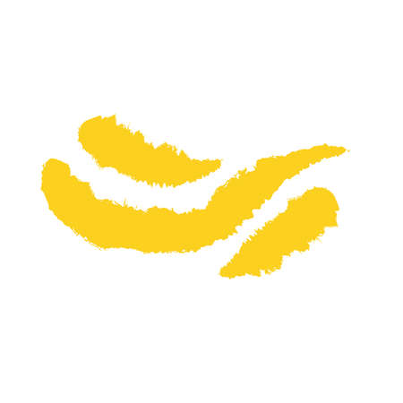 yellow waves brush paint iconのイラスト素材