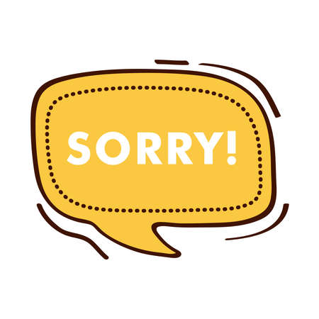 sorry word in text balloonのイラスト素材